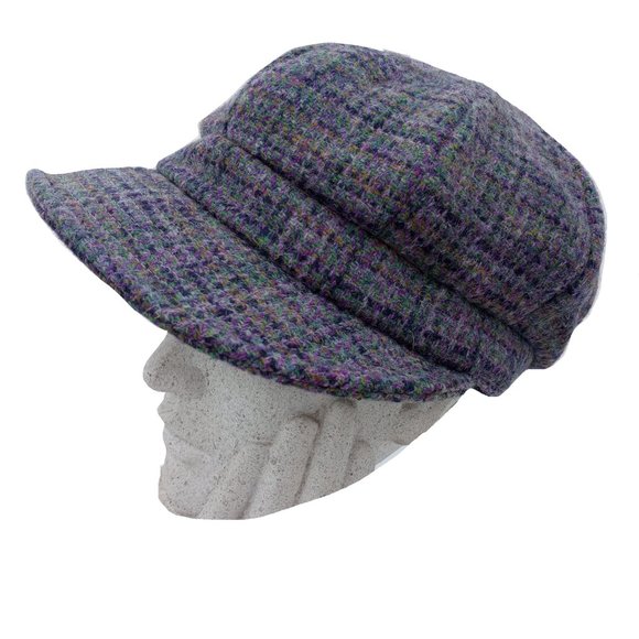 Genuine Harris Tweed® Cap ZH051 Women's Baker Boy Cap in SCOTTISH THISTLE - OSFM - Picture 4 of 9
